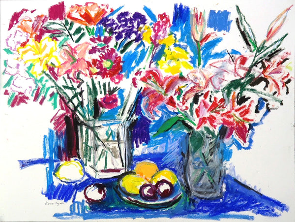 Karen Segal: Two Bouquets with Fruit
